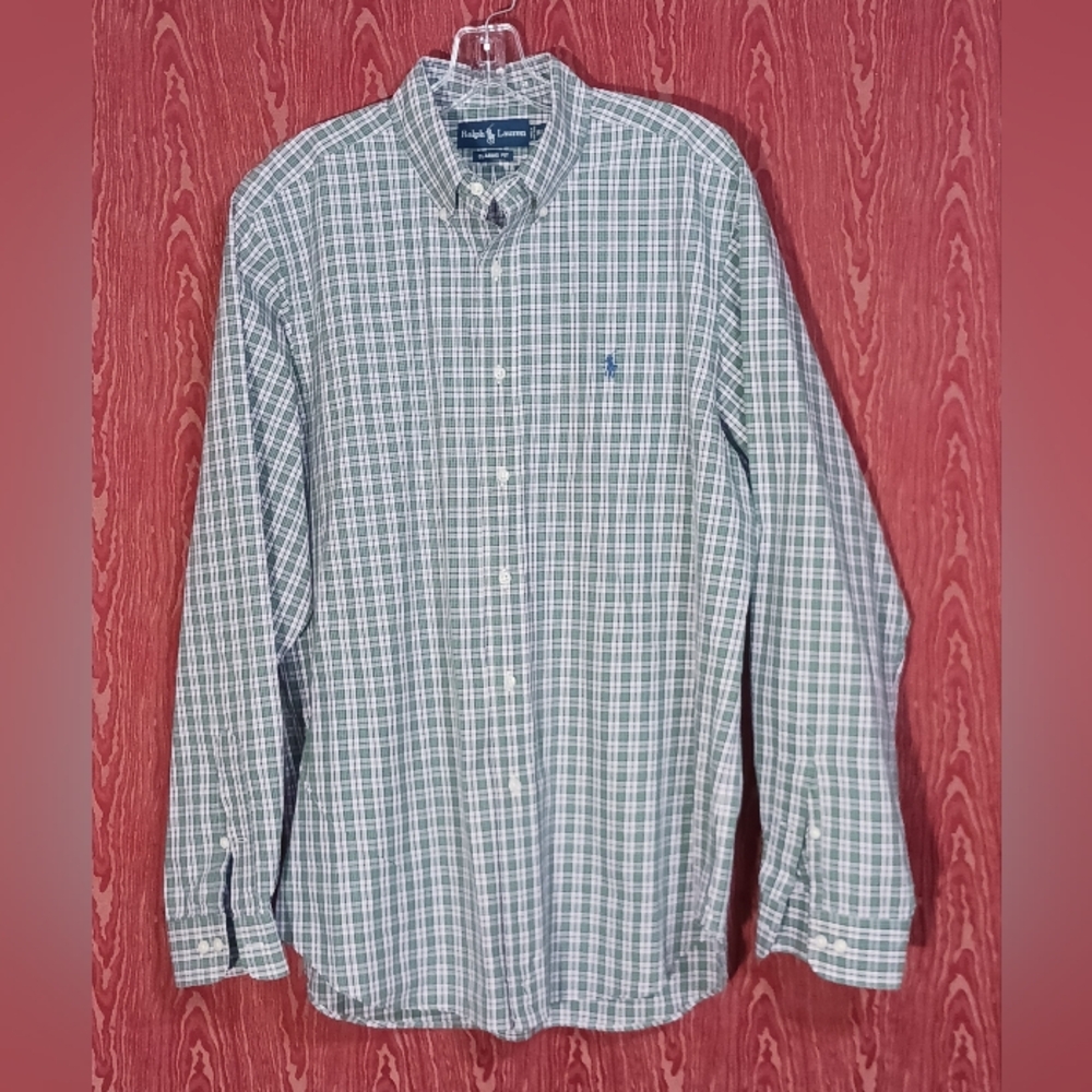RALPH LAUREN Classis Fit Long Sleeve Button Collared Casual Shirt Mens Size 16.5